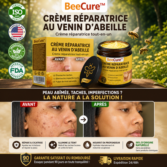 Apiderma™ Crème Réparatrice au Venin d’Abeille | Élimine eczéma, boutons et rougeurs dès la première application!
