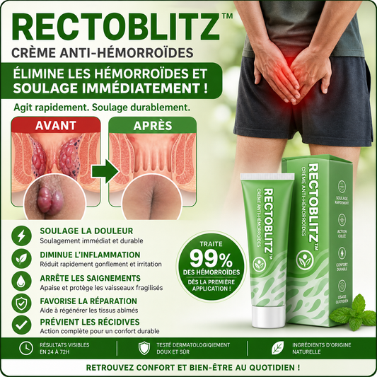 RectoBlitz™ Crème Anti-Hémorroïdes | Traite 99% des hémorroïdes dès la première application !