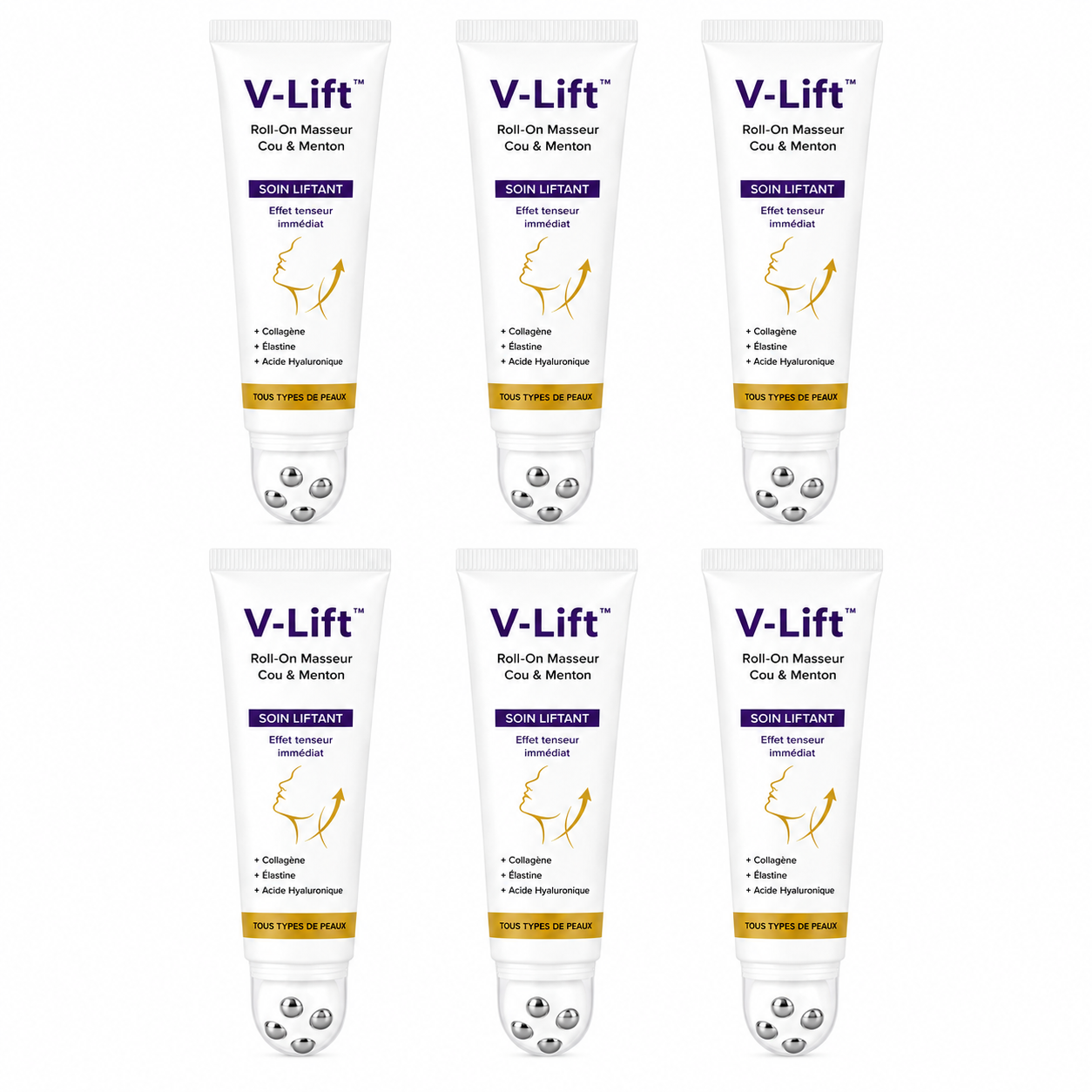 V-Lift™ Roll-On Masseur Cou & Menton | Liftez votre peau et effacez votre double menton en 7 jours !