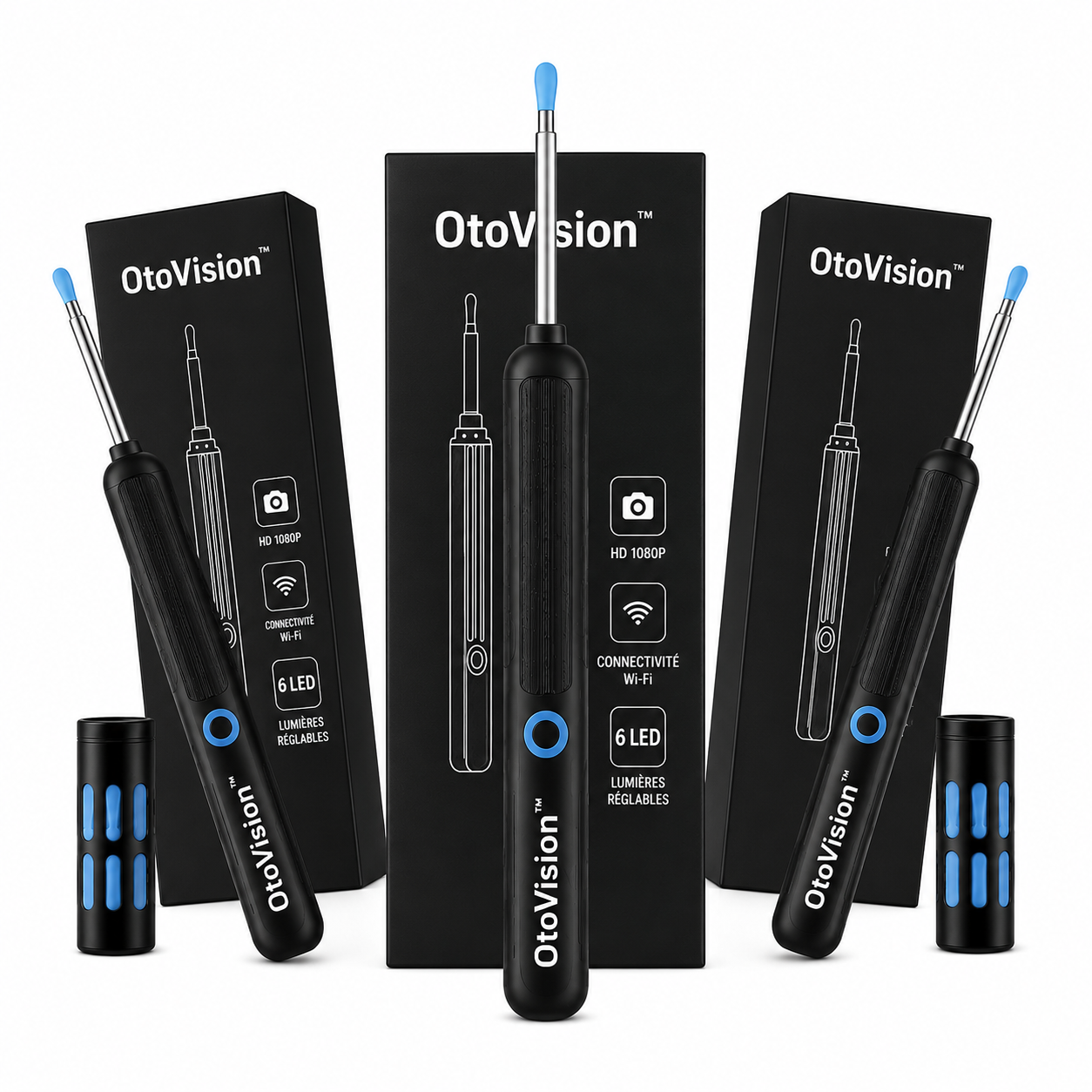 OtoVision™ Nettoyeur d'Oreilles Caméra HD | Extrayez vos bouchons de cérumen en toute sécurité en moins de 2 minutes !