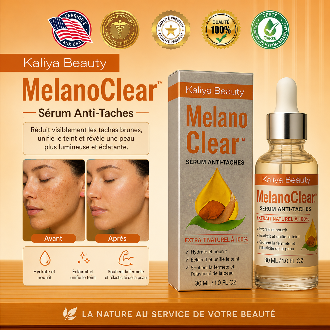 MelanoClear™ Sérum Anti-Taches | Supprimez les taches brunes dès 7 jours !