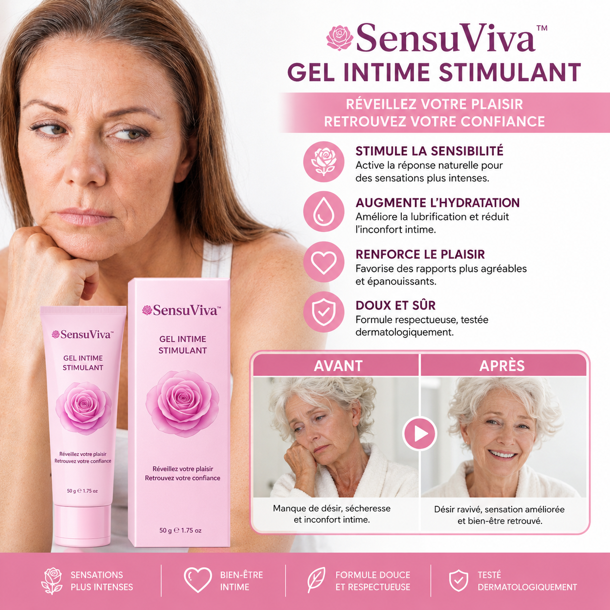 SensuViva™ Gel Intime Stimulant | Retrouvez désir, excitation et orgasmes intenses dès la première application !