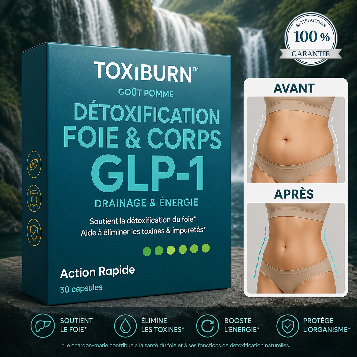 ToxiBurn™ Perles Minceur GLP-1 Ultra-Concentrées | Élimine les toxines et fait perdre du poids en 10 minutes!