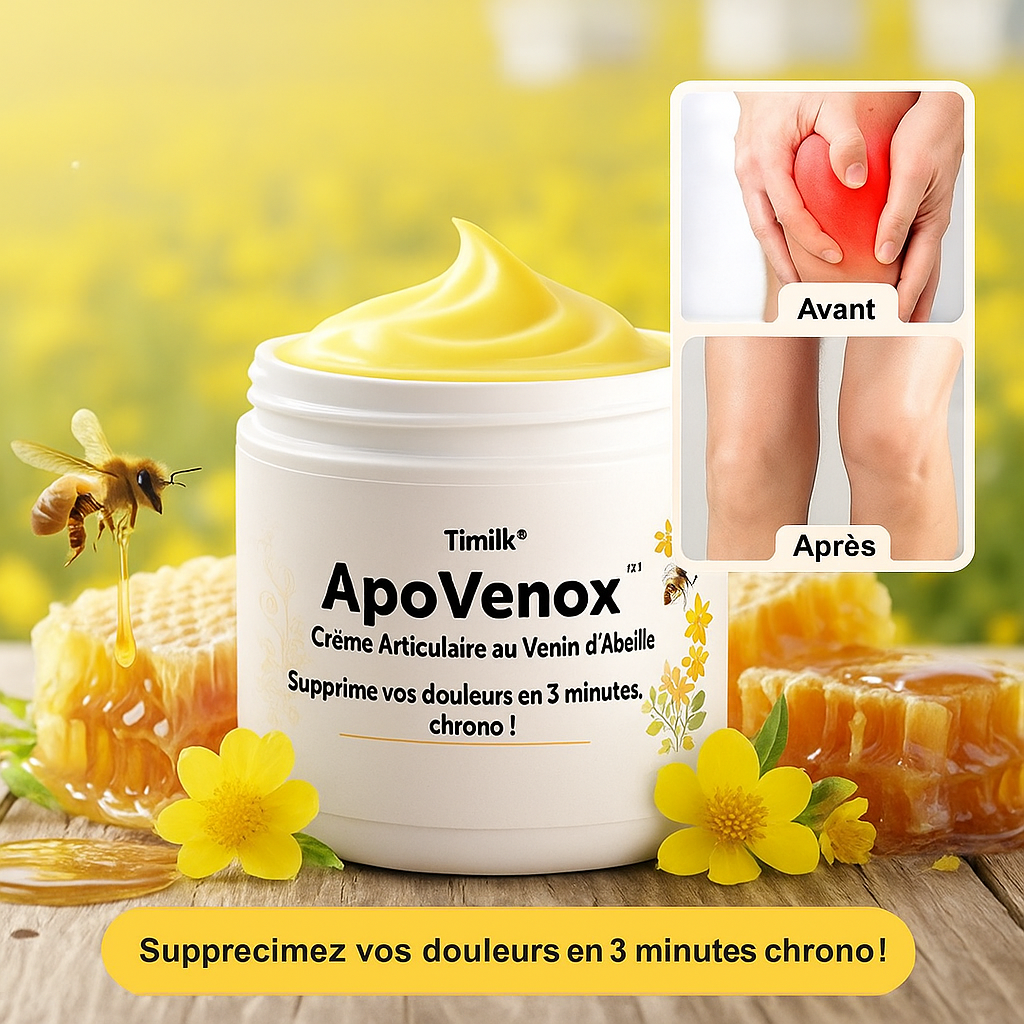 ApoVenox™ Crème Articulaire au Venin d’Abeille | Supprime vos douleurs en 3 minutes chrono!