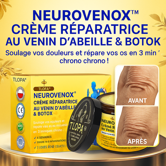 NeuroVenox™ Crème Réparatrice au Venin d’Abeille & Botox | Soulage vos douleurs et répare vos os en 3 minutes chrono!