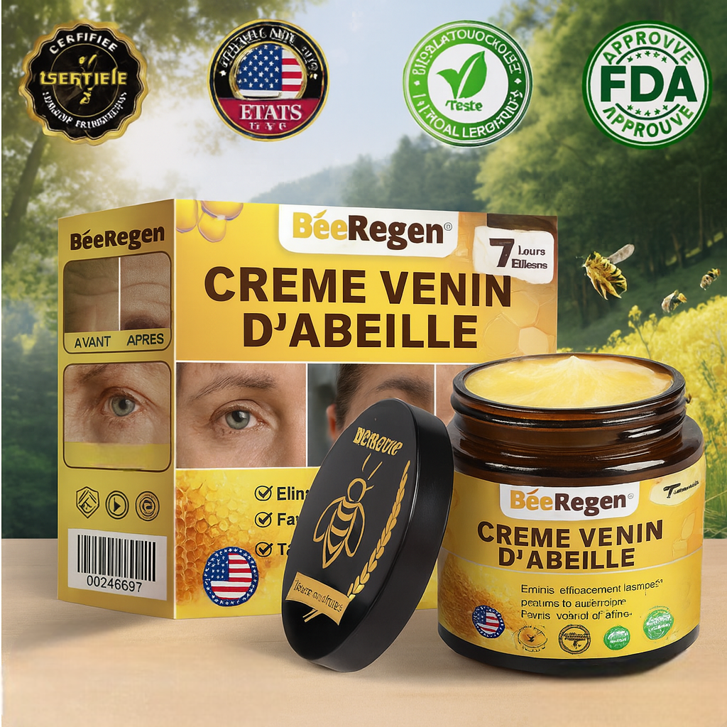 BeeRegen™ Crème Venin d’Abeille Anti-Rides | Lifte votre peau et efface les taches en 7 jours chrono !