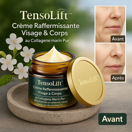 TensoLift™ Crème Raffermissante Visage & Corps au Collagène Marin Pur | Lifte, hydrate et raffermit votre peau en 10 minutes chrono!