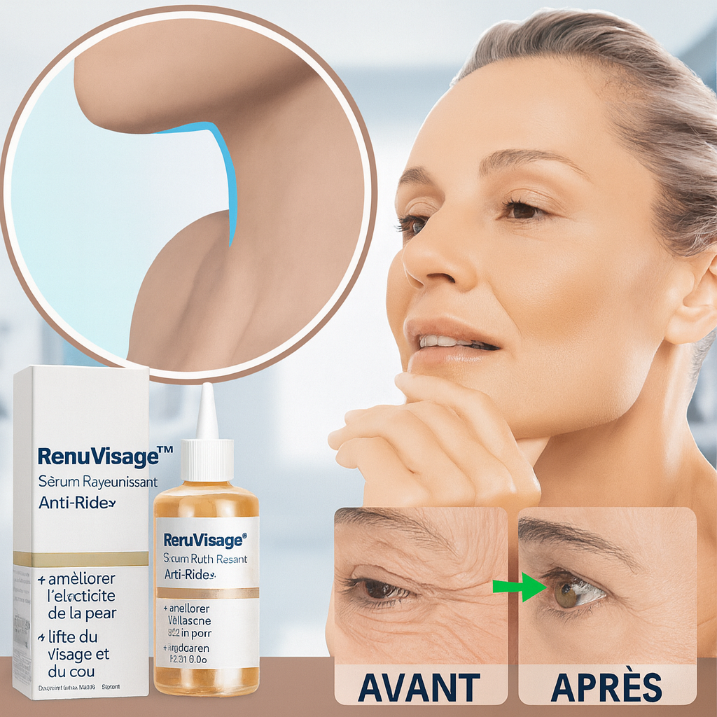 RenuVisage™ Sérum Rajeunissant Anti-Rides | Lisse 98 % des rides en 15 heures, même à 70 ans!