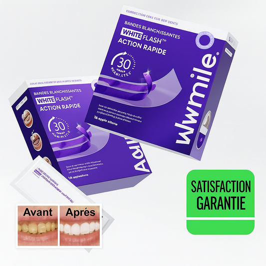 WhiteFlash™ Bandes Blanchissantes à Action Rapide | Gagnez 3 teintes de blancheur en 15 minutes!