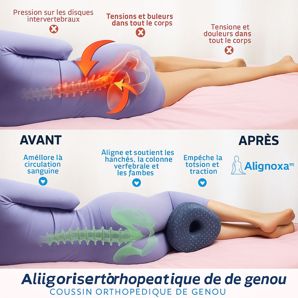 Alignoxa™ Coussin Orthopédique de Genou | Soulage la sciatique et redresse votre colonne en 1 nuit!