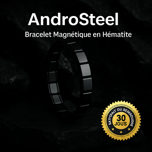 AndroSteel™ Bracelet Magnétique en Hématite | Boost ton taux de testostérone de +92 % en 7 jours seulement!