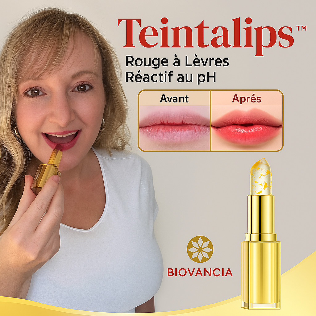 Teintalips™ Rouge à Lèvres Réactif au pH | S’adapte à votre pH et crée en quelques secondes la teinte parfaite, unique, pour vous!