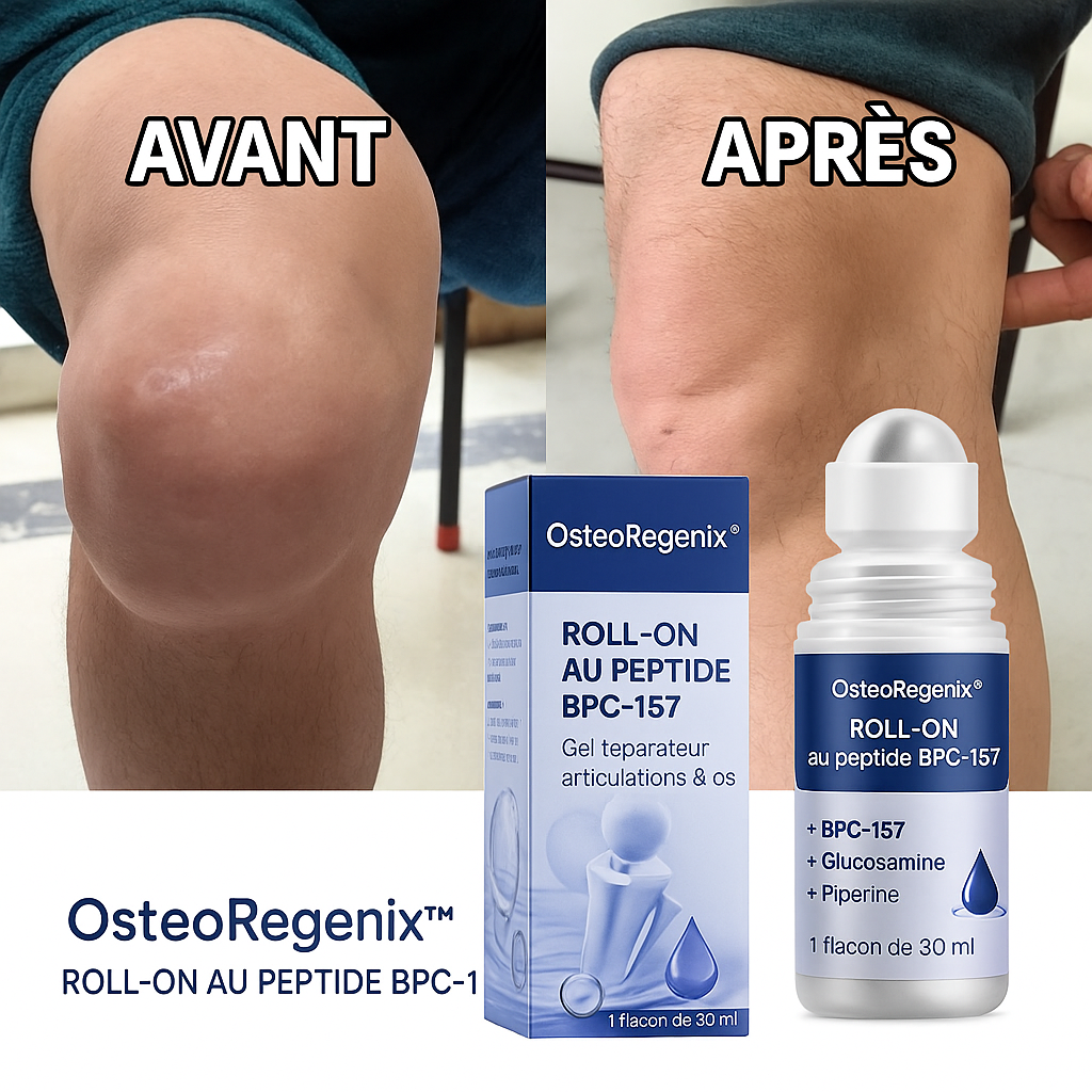 OsteoRegenix™ Roll-On au Peptide BPC-157 | Reconstituez votre cartilage en 7 jours sans injections!