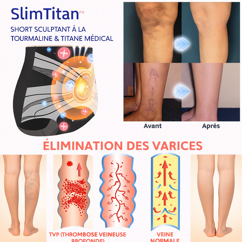 SlimTitan™ Short Sculptant à la Tourmaline & Titane Médical | Aplatit le ventre et lifte les fesses en 15 minutes par jour!