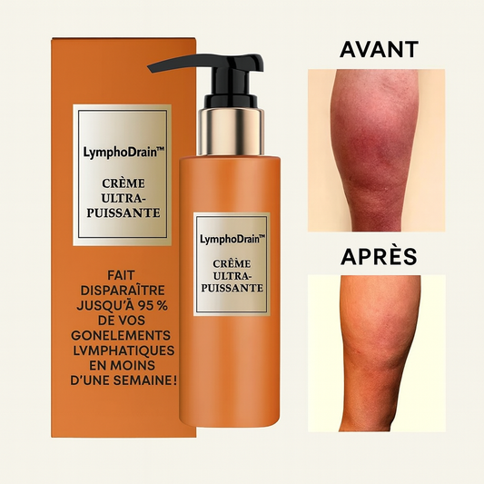 LymphoDrain™ Crème Ultra-Puissante | Fait Disparaître jusqu’à 95 % de Vos Gonflements Lymphatiques en Moins d’Une Semaine!