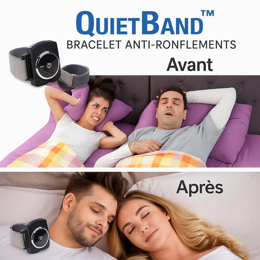 QuietBand™ Bracelet Anti-Ronflements | Stoppe 97 % des ronflements en 24h – sans CPAP ni chirurgie!