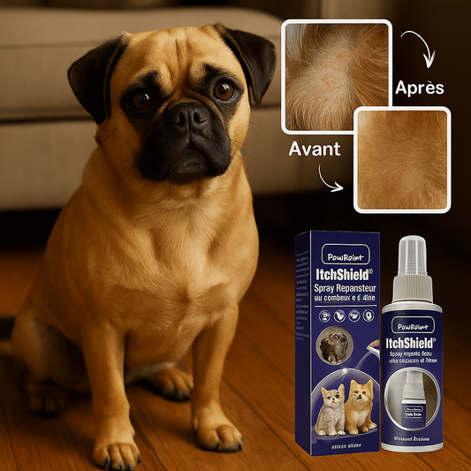ItchShield™ Spray Réparateur au Calendula & Aloe | Calme 90 % des démangeaisons canines en quelques minutes!