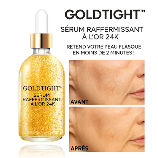 GoldTight™ Sérum Raffermissant à l’Or 24K | Retend votre peau flasque en moins de 2 minutes!