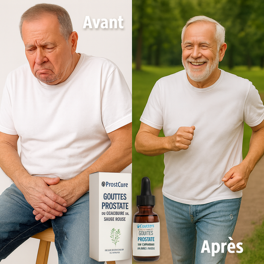 ProstCure™ Gouttes Prostate au Concentré de Sauge Rouge | Videz votre vessie d’un seul jet en 3 minutes!