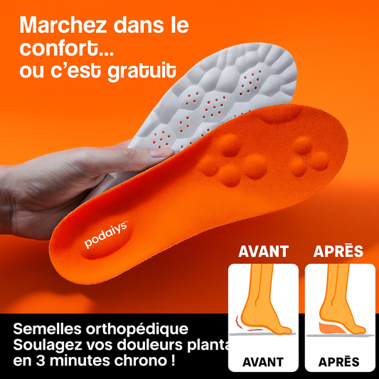 Podalys™ Semelles Orthopédique | Soulagez vos douleurs plantaires en 3 minutes chrono!