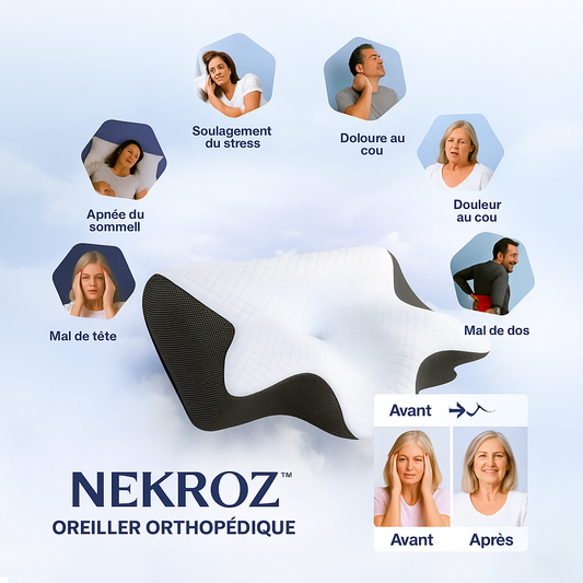 NekroZ™ Oreiller Orthopédique | Soulage vos douleurs et améliore votre sommeil en 7 nuits!