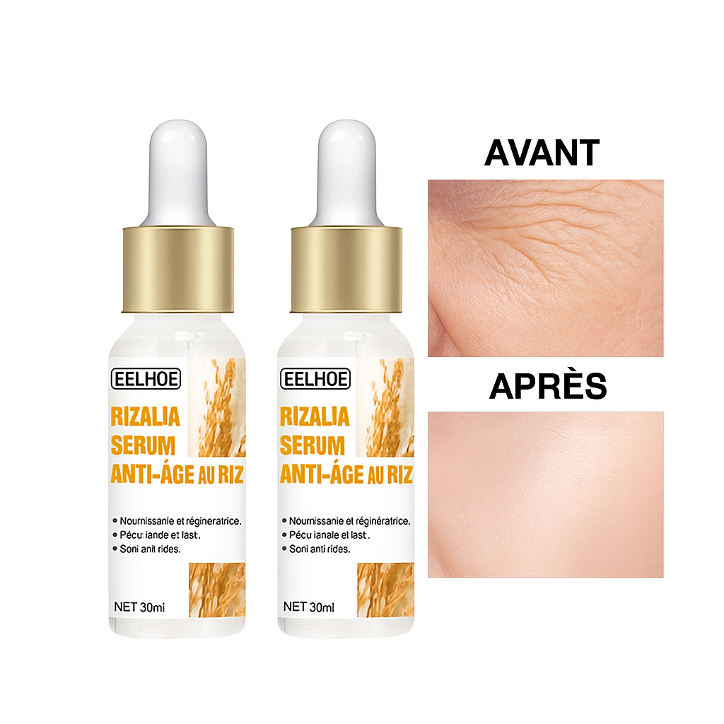 Rizalia™ Sérum Anti-Âge au Riz | Efface vos rides et hydrate en profondeur dès la première application!