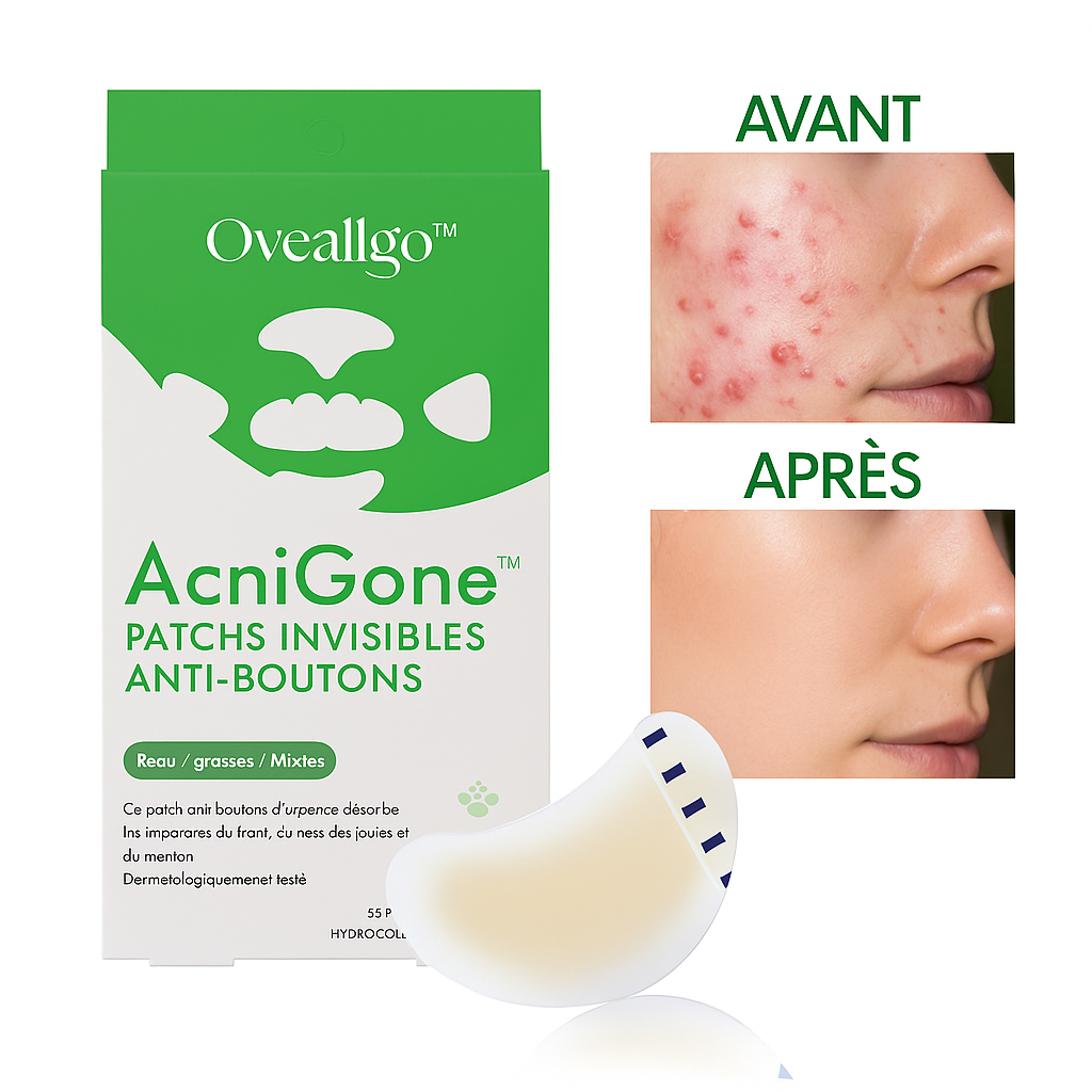AcniGone™ Patchs Invisibles Anti-Boutons | Assèche les poussées d’acné pendant la nuit, dès la 1ère application!