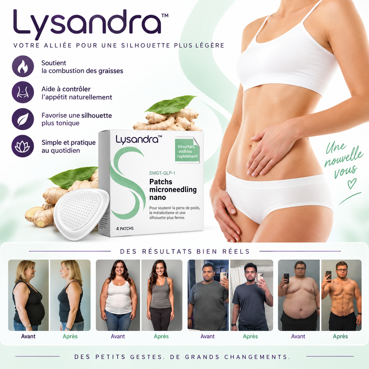 Lysandra™ Patch Minceur au GLP-1 | Perdez jusqu’à 4,3 kilos de graisse en 5 jours !