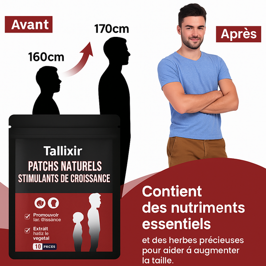 Tallixir™ Patchs Naturels Stimulants de Croissance | Gagnez jusqu’à 5 cm sans effort en 30 jours!