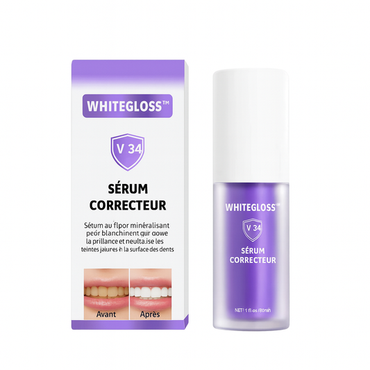 WhiteGloss™ Sérum Correcteur au Fluor Minéralisant | Blanchit l’émail jauni en 2 minutes chrono!