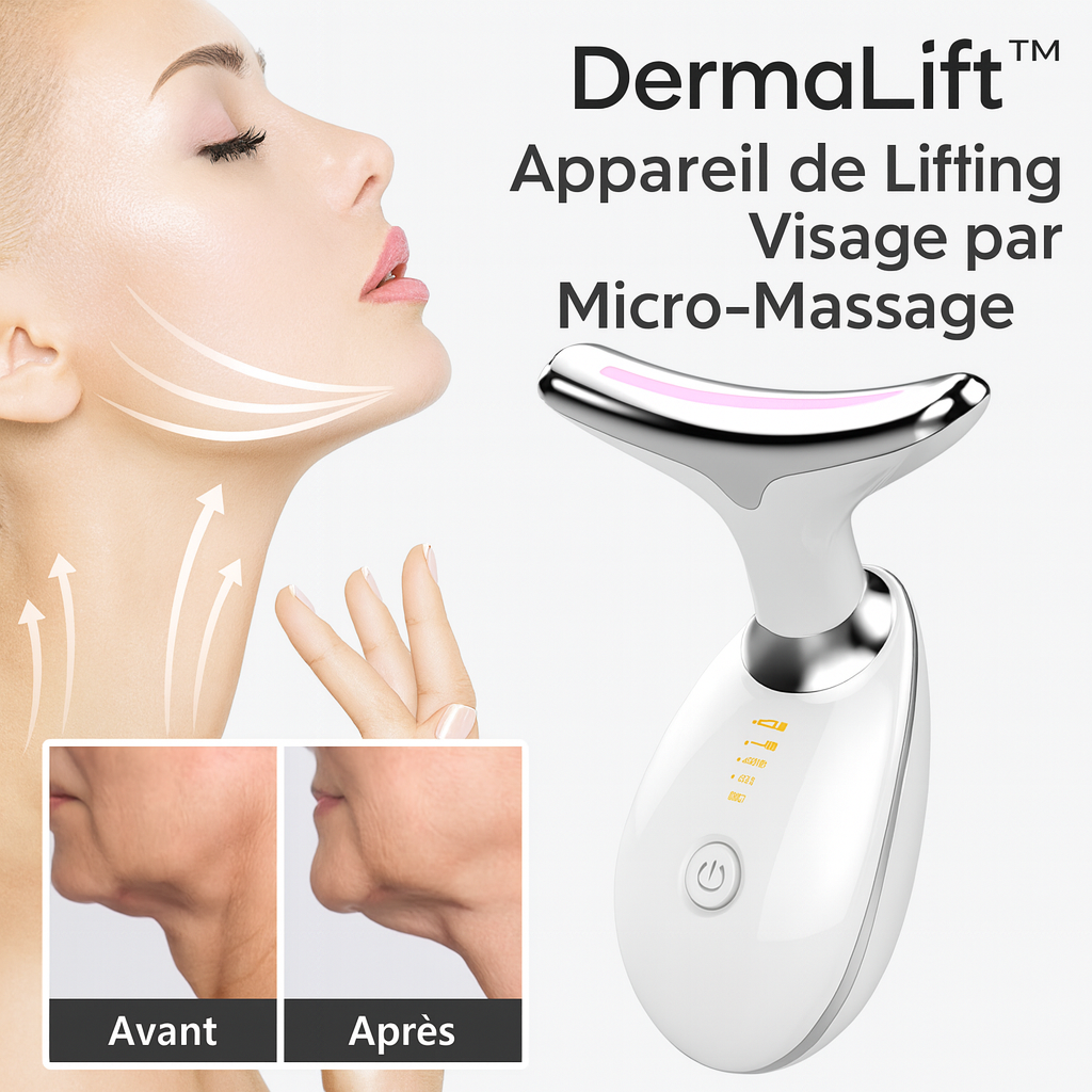 DermaLift™ Appareil de Lifting Visage par Micro-Massage | Retend la peau et efface les rides dès la 1re utilisation!
