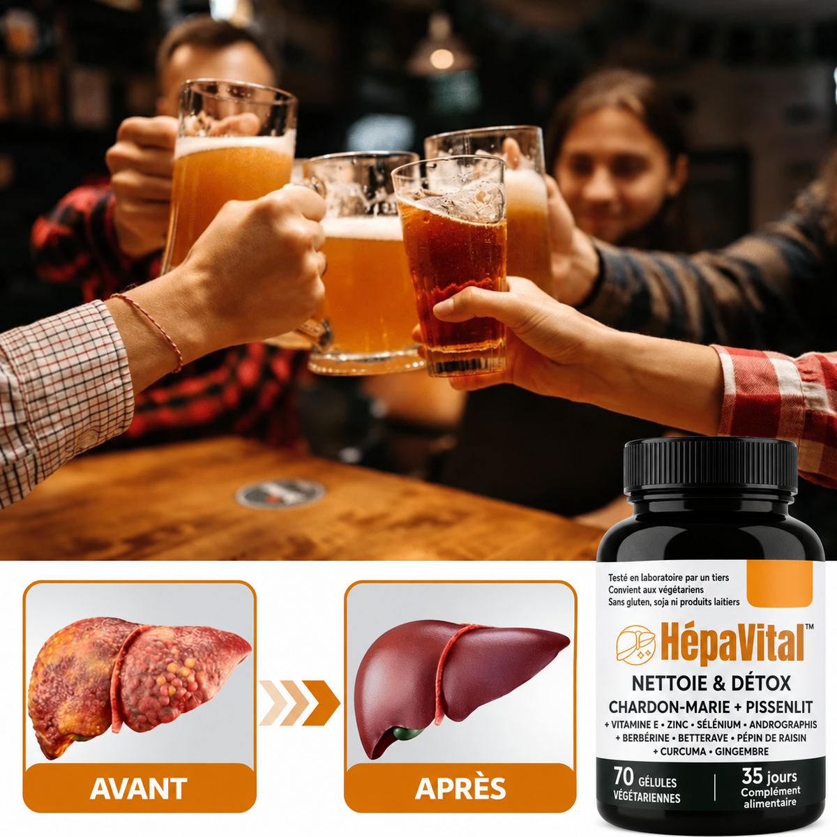 HépaVital™ Gélules Détox Foie | Régénérez votre foie jusqu'à 4 fois plus vite et éliminez 95 % des toxines en seulement 1 semaine !