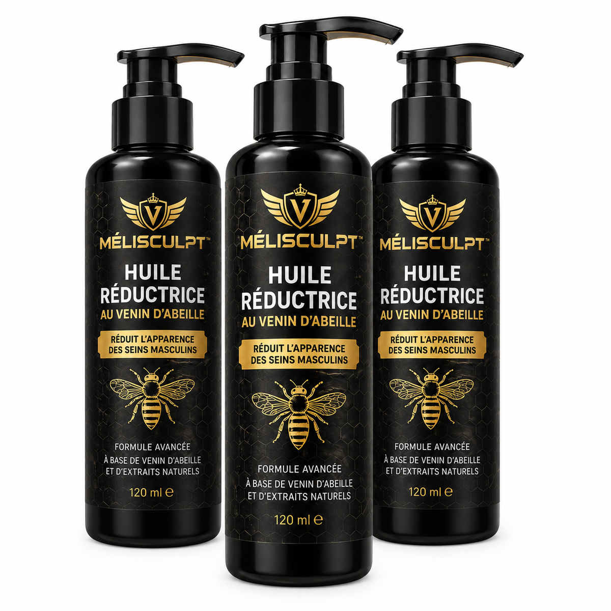 Mélisculpt™ Huile Réductrice au Venin d’Abeille | Élimine les seins masculins en 7 jours chrono!