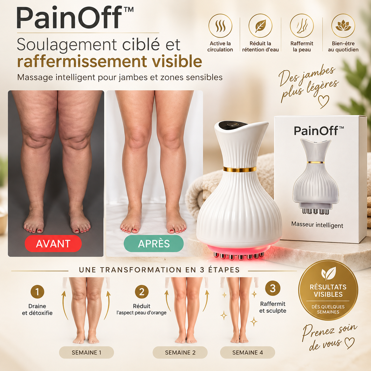 PainOff™ Masseur Neuropathie 4-en-1 | Apaisez brûlures, picotements et engourdissements en 15 minutes !