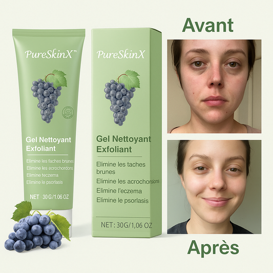 PureSkinX™ Gel Nettoyant Exfoliant | Désincruste les pores et illumine la peau dès la 1ère utilisation!
