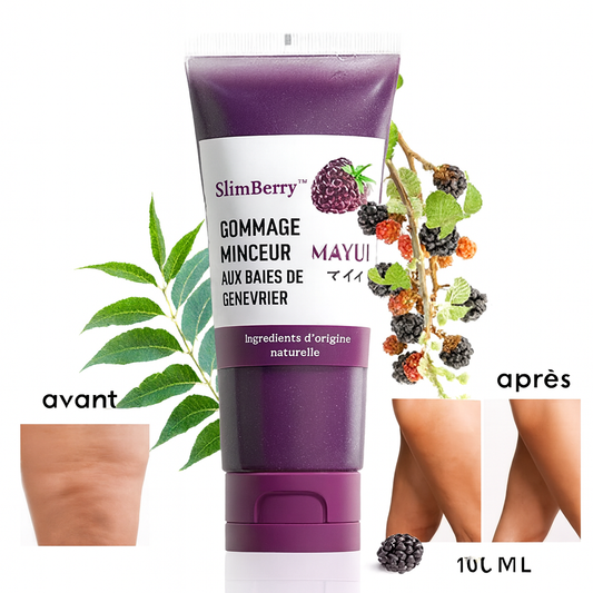 SlimBerry™ Gommage Minceur aux Baies de Genévrier | Lisse la peau et réduit la cellulite en 5 minutes chrono!