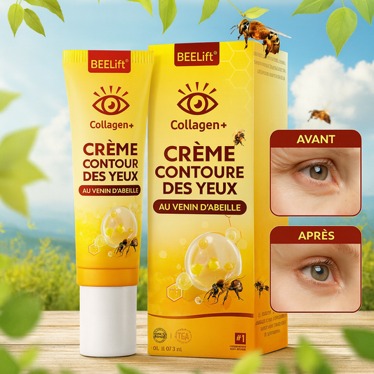 BeeLift™ Crème Contour des Yeux au Venin d’Abeille | Lisse rides et poches en 3 minutes chrono!