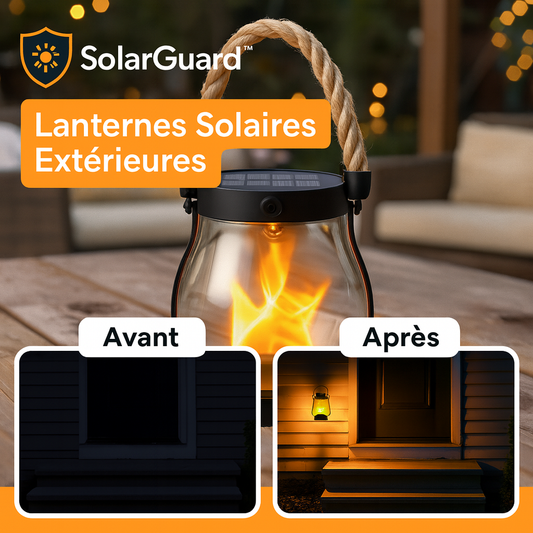 SolarGuard™ Lanternes Solaires Extérieures | Éclairent votre jardin toute la nuit sans électricité!