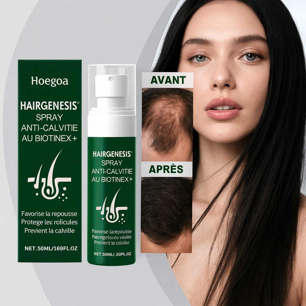 HairGenesis™ Spray Anti-Calvitie au Biotinex+ | Fait repousser les cheveux dès 7 jours, même sur crâne chauve!