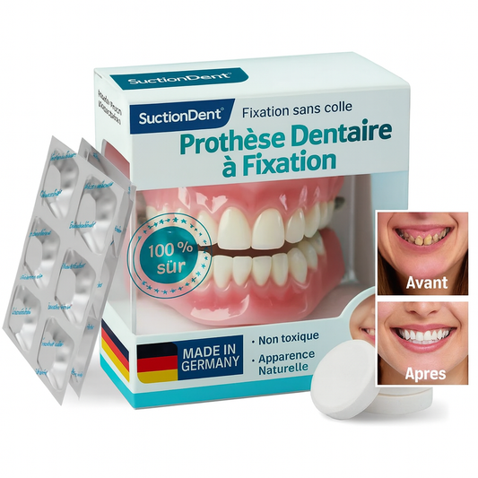 SuctionDent™ Prothèse Dentaire à Fixation | Tient 24h sans colle ni douleur!