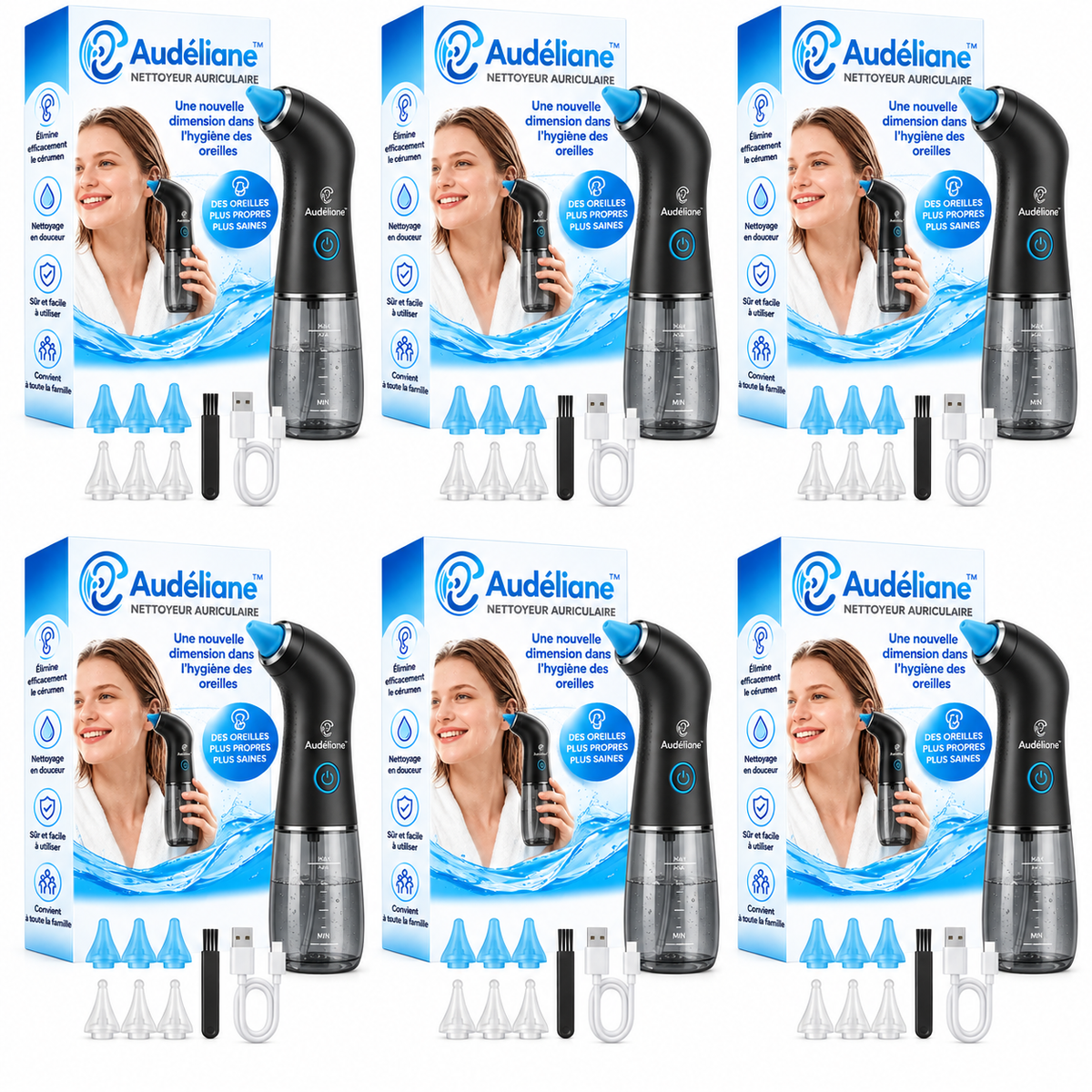 Audéliane™ Nettoyeur Auriculaire | Éliminez le cérumen en profondeur en quelques minutes et retrouvez une audition claire !