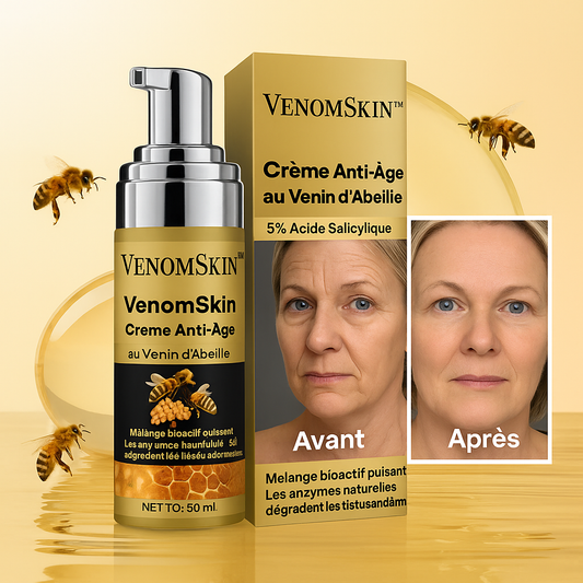 VenomSkin™ Crème Anti-Âge au Venin d’Abeille | Efface rides profondes et taches brunes instantanément!