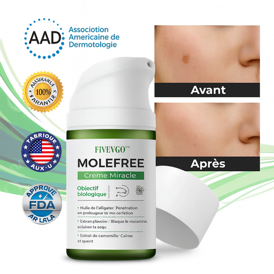 MoleFree™ Crème Miracle | Élimine grains de beauté et taches brunes dès la première utilisation!