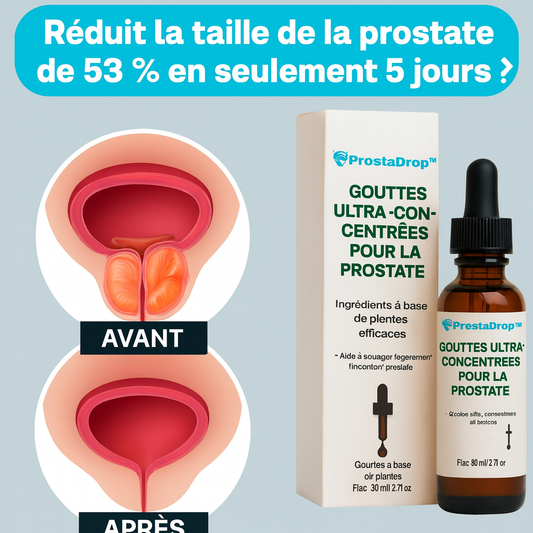 ProstaDrop™ Gouttes Ultra-Concentrées pour la Prostate | Dégonfle votre prostate de 53% en 5 jours chrono!