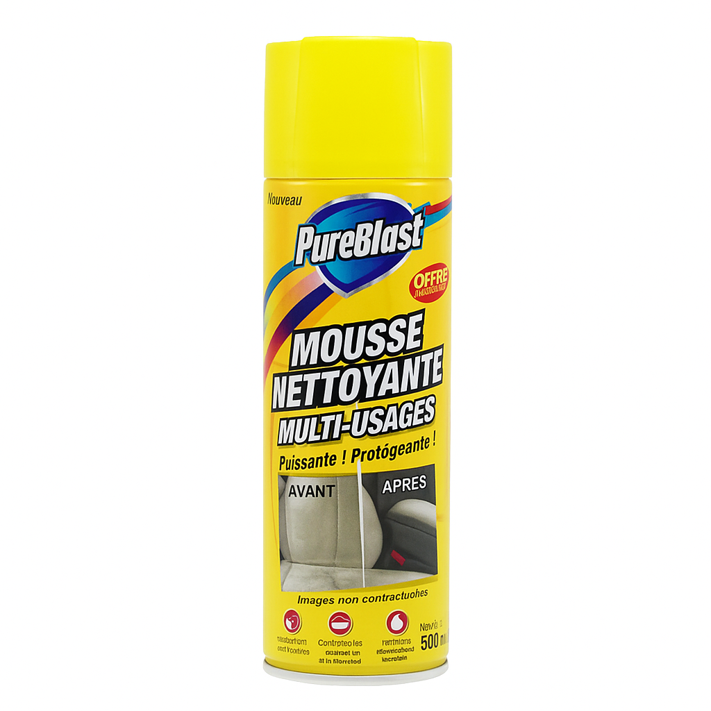 PureBlast™ Mousse Nettoyante Multi-Usages | Élimine 99,9 % de la saleté en 10 secondes – sans effort!