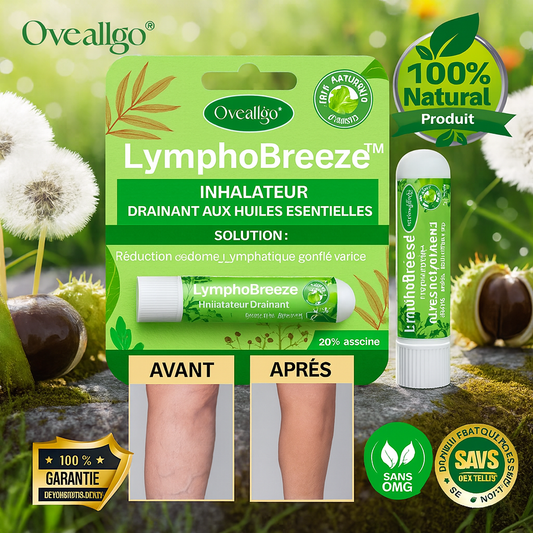 LymphoBreeze™ Inhalateur Drainant aux Huiles Essentielles | Décongestionne vos jambes lourdes en 2 minutes!