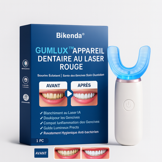 GumLux™ Appareil Dentaire au Laser Rouge | Stoppe les saignements et blanchit vos dents en 5 minutes par jour!