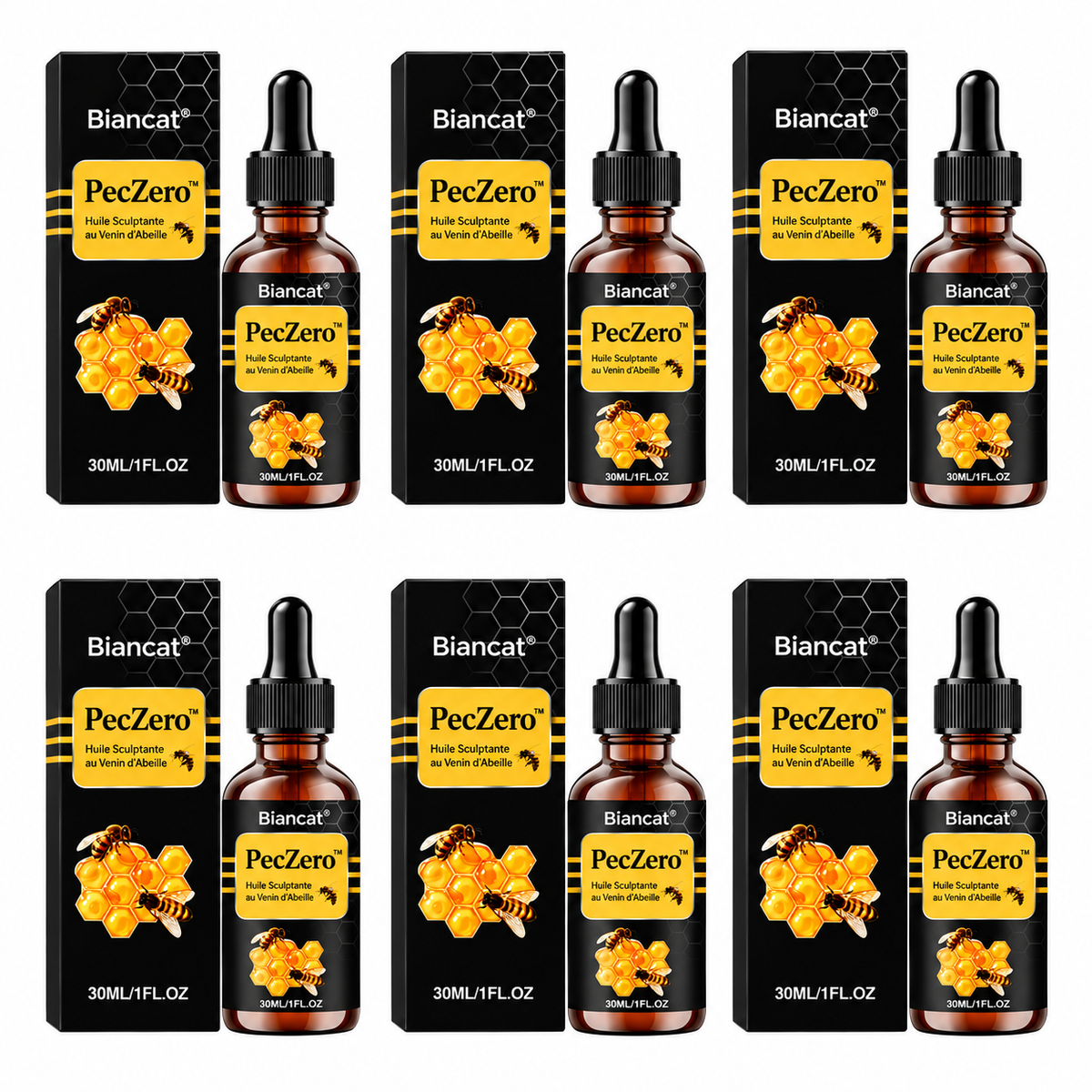 PecZero™ Huile Sculptante au Venin d’Abeille | Torse plus ferme et plus dessiné en 4 à 8 semaines, sans chirurgie !