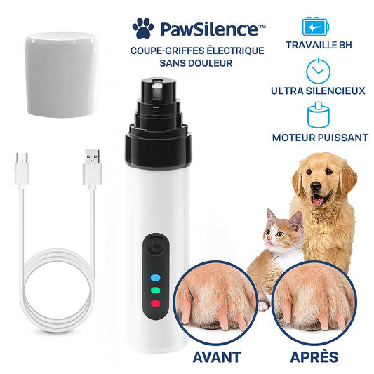 PawSilence™ Coupe-Griffes Électrique Sans Douleur | Raccourcit les griffes sans stress en 60 secondes!