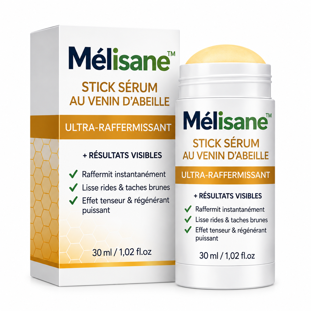 Mélisane™ Stick Sérum au Venin d’Abeille Ultra-Raffermissant | Efface les rides en 5 minutes chrono !